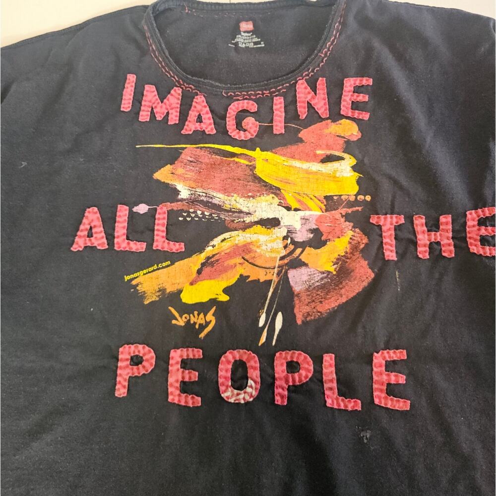 Jonas Gerard Wearable Abstract Art Graphic Imagine Tee Black T-Shirt  XL 3977